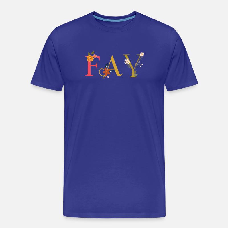 FAY Name mit Blumen geschmückt - Männer Premium Bio T-Shirt - Königsblau