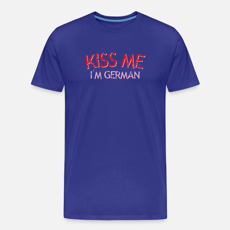 Küss mich, ich bin Deutscher - Männer Premium Bio T-Shirt - Königsblau