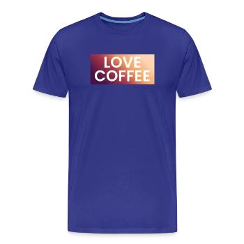 Kaffee Liebe im Farbverlauf - Männer Premium Bio T-Shirt - Königsblau - Vorne - Damien (186cm)