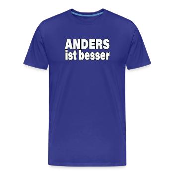 DIFFERENT IS BETTER - Men's Premium Organic T-Shirt - royal blue - Front - Damien (186cm)