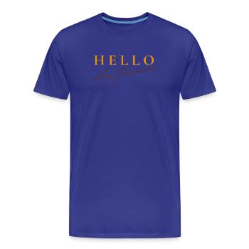 Bonjour Autumn | Dicton de l’automne moderne - T-shirt bio Premium Homme - bleu roi - Devant - Damien (186cm)