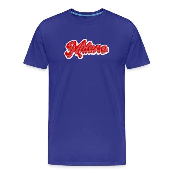 Milano Retro Schriftzug - Männer Premium Bio T-Shirt - Königsblau - Vorne - Damien (186cm)