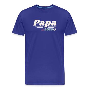 Papa Est 2025 Je vais être un papa style rétro - T-shirt bio Premium Homme - bleu roi - Devant - Damien (186cm)