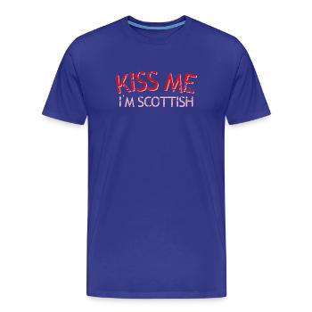 Küss mich, ich bin Schotte - Männer Premium Bio T-Shirt - Königsblau - Vorne - Damien (186cm)