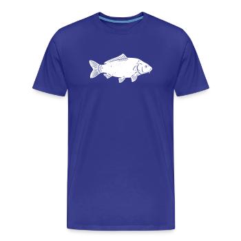 Silhouette de carpe dans la pêche grunge brute - T-shirt bio Premium Homme - bleu roi - Devant - Damien (186cm)