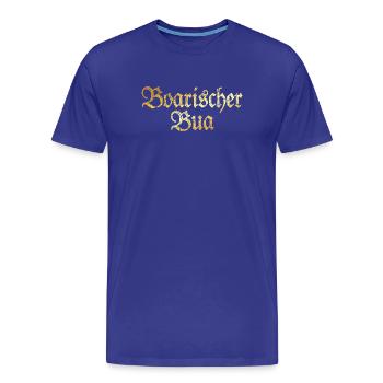 Boarischer Bua - Bayerischer Bube (Goldgelb) - Männer Premium Bio T-Shirt - Königsblau - Vorne - Damien (186cm)
