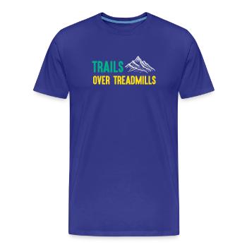 Trailrunning - Trails über Laufbänder - Männer Premium Bio T-Shirt - Königsblau - Vorne - Damien (186cm)