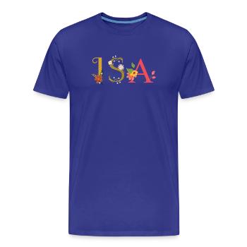 ISA Name mit Blumen geschmückt - Männer Premium Bio T-Shirt - Königsblau - Vorne - Damien (186cm)