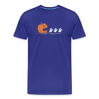 Défilé de fantômes de citrouilles craquantes - T-shirt bio Premium Homme - bleu roi - Devant - Damien (186cm)