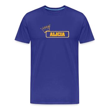 Prénom Alicia - T-shirt bio Premium Homme - bleu roi - Devant - Damien (186cm)