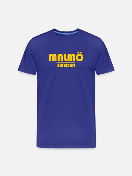 Malmö Sweden Logo Yellow - Men's Premium Organic T-Shirt - royal blue