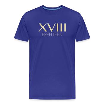 Idée de cadeau pour le 18e anniversaire - T-shirt bio Premium Homme - bleu roi - Devant - Damien (186cm)
