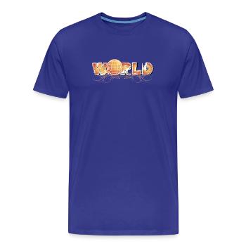 LOGO MONDIAL décoré - T-shirt bio Premium Homme - bleu roi - Devant - Damien (186cm)