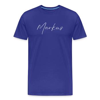 Markus Name T-Shirt Gift for Men - Men's Premium Organic T-Shirt - royal blue - Front - Damien (186cm)