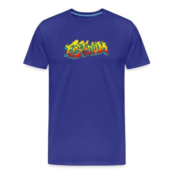 Freiheit - Männer Premium Bio T-Shirt - Königsblau - Vorne - Damien (186cm)