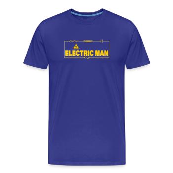 HOMME ELECTRIQUE - T-shirt bio Premium Homme - bleu roi - Devant - Damien (186cm)