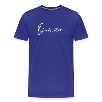 Omar Name T-Shirt Gift for Men - Men's Premium Organic T-Shirt - royal blue - Front - Damien (186cm)