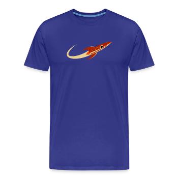 Red Space Rocket - Men's Premium Organic T-Shirt - royal blue - Front - Damien (186cm)