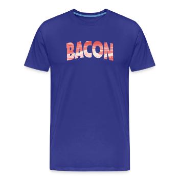 Backward Turned Bacon Illustration - Men's Premium Organic T-Shirt - royal blue - Front - Damien (186cm)