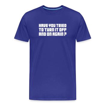 Turning It Off – Nerd Geek Computer Support TBBT - Männer Premium Bio T-Shirt - Königsblau - Vorne - Damien (186cm)