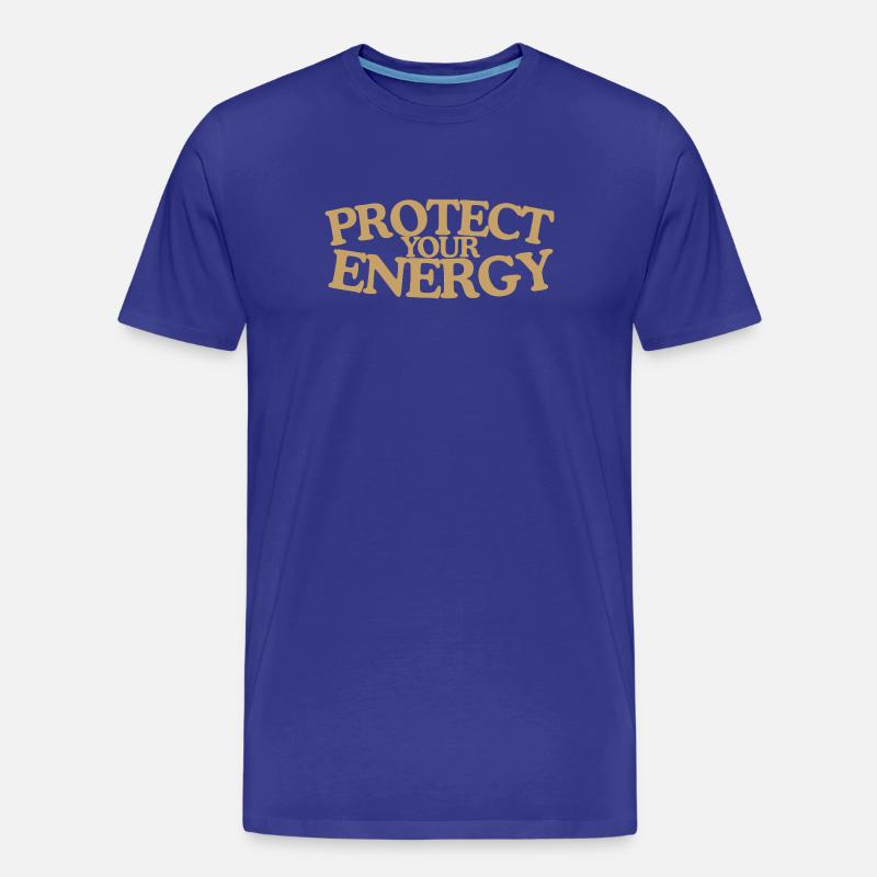Protect your energy Retro Spruch Design - Männer Premium Bio T-Shirt - Königsblau