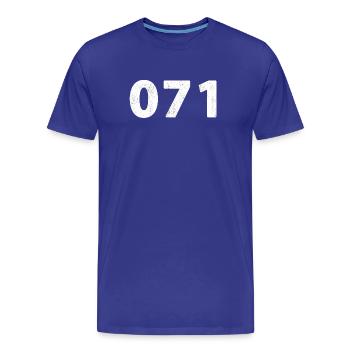071 Leiden Zoeterwoude Voorschoten Noordwijk - Männer Premium Bio T-Shirt - Königsblau - Vorne - Damien (186cm)