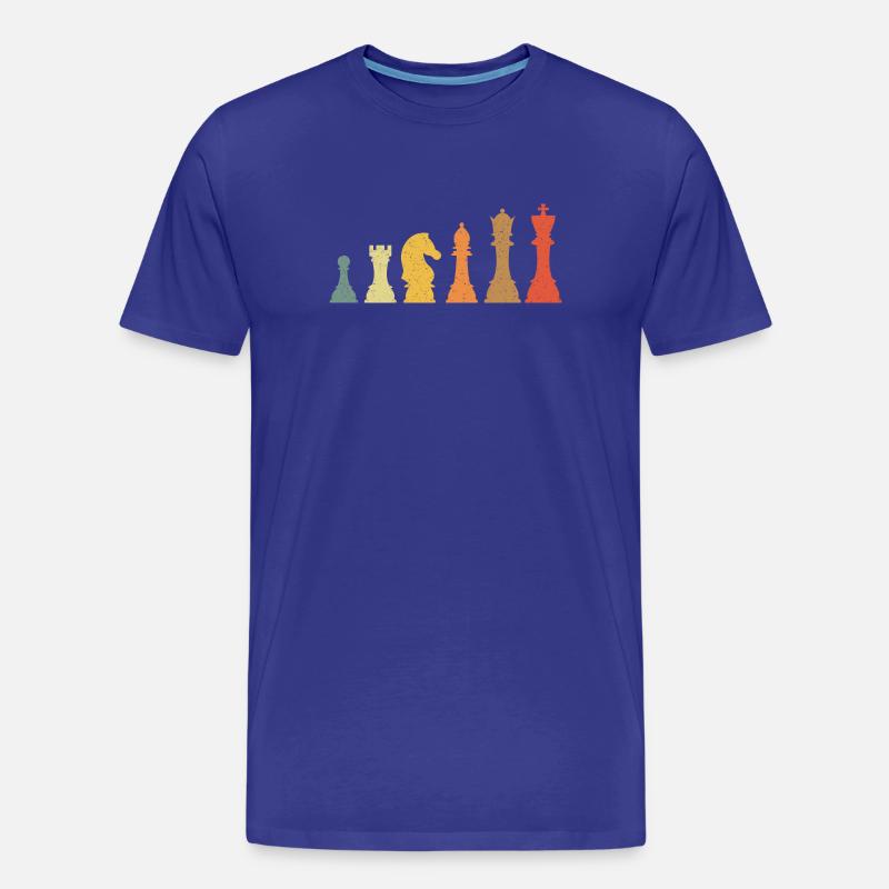 Schach Evolution Vintage Retro - Männer Premium Bio T-Shirt - Königsblau