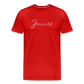 Janni's Name T-Shirt Gift for Men - Men's Premium Organic T-Shirt - red - Front - Damien (186cm)