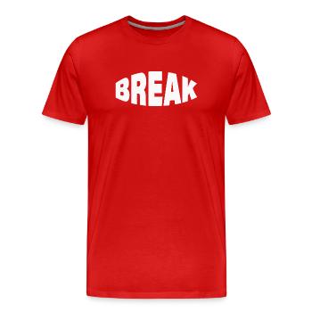 BREAK - Men's Premium Organic T-Shirt - red - Front - Damien (186cm)