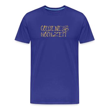 Goldene Hochzeit 2025 mit Goldringen 50 Jahre Ehe - Männer Premium Bio T-Shirt - Königsblau - Vorne - Damien (186cm)