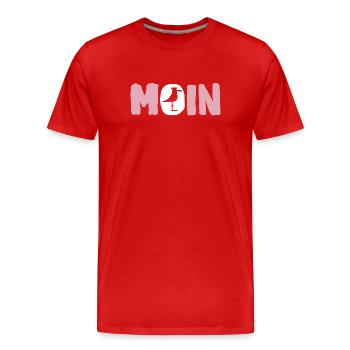 Hello with Seagull - Men's Premium Organic T-Shirt - red - Front - Damien (186cm)