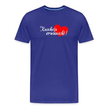 Câlins désirés - Blanc Rouge - T-shirt bio Premium Homme - bleu roi - Devant - Damien (186cm)