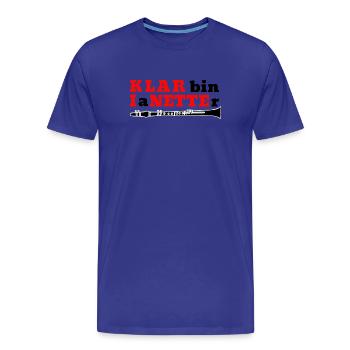 Clarinette - Klar bin I a Netter - Clarinettiste - T-shirt bio Premium Homme - bleu roi - Devant - Damien (186cm)