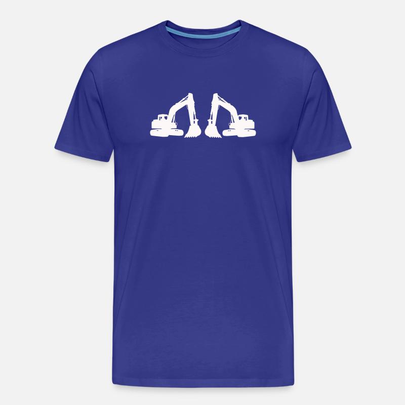 Doppel Bagger Silhouette - Männer Premium Bio T-Shirt - Königsblau
