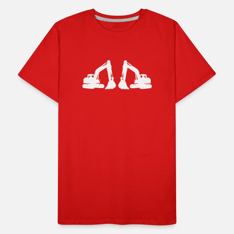 Doppel Bagger Silhouette Männer Premium Bio T-Shirt