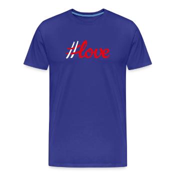 Hashtag Amour Amour Mariage Citations cool couple - T-shirt bio Premium Homme - bleu roi - Devant - Damien (186cm)