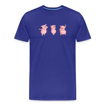 Ulkige Schweinchen - Männer Premium Bio T-Shirt - Königsblau - Vorne - Damien (186cm)