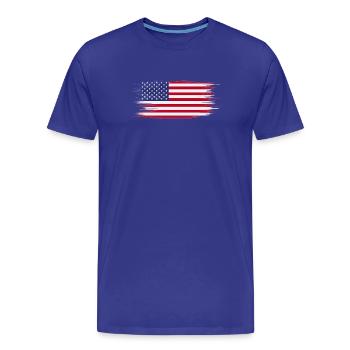 American Flag Brush - Men's Premium Organic T-Shirt - royal blue - Front - Damien (186cm)