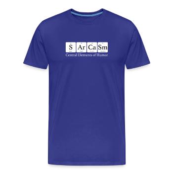 Éléments centraux de l’humour - T-shirt bio Premium Homme - bleu roi - Devant - Damien (186cm)