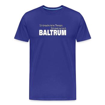 Therapie BALTRUM - Männer Premium Bio T-Shirt - Königsblau - Vorne - Damien (186cm)