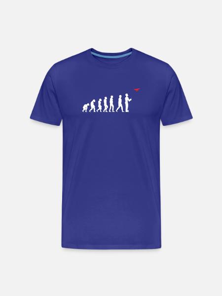 Evolution of Man Drone Pilot - Men's Premium Organic T-Shirt - royal blue