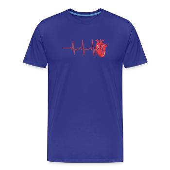 Conception de battement de cœur de la volonté de vivre - T-shirt bio Premium Homme - bleu roi - Devant - Damien (186cm)