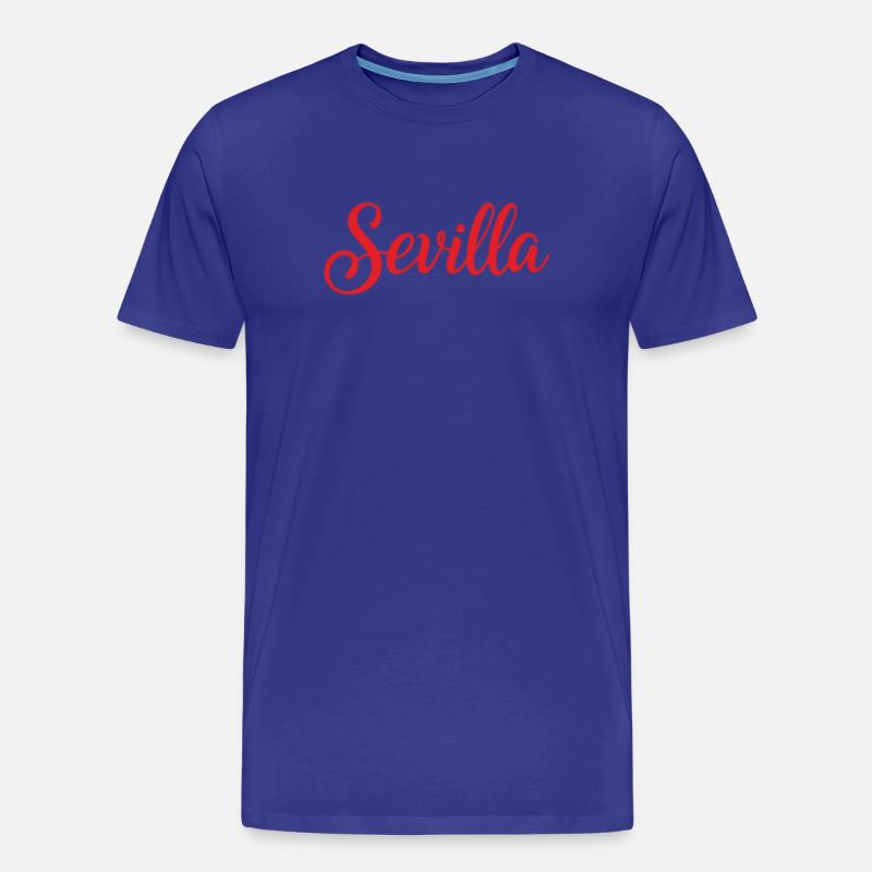 Sevilla Script Rot Pinsel - Männer Premium Bio T-Shirt - Königsblau