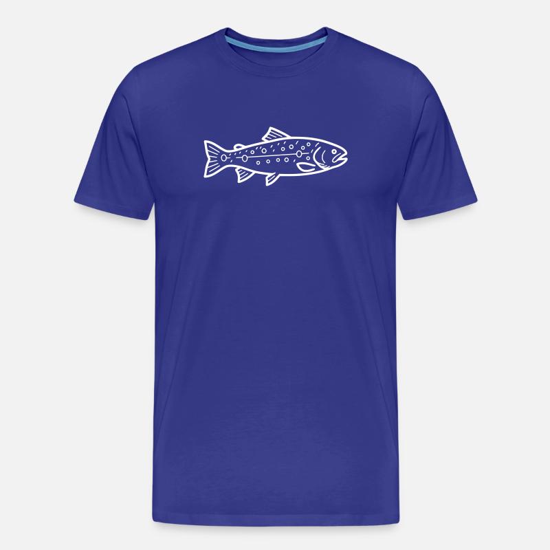 Detaillierte Forelle Bachforelle Muster - Männer Premium Bio T-Shirt - Königsblau