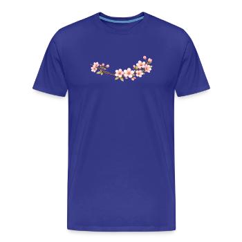 Kirschblüten Zweig Frühlingsmotiv - Männer Premium Bio T-Shirt - Königsblau - Vorne - Damien (186cm)