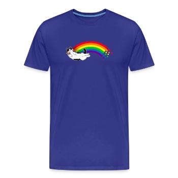 Rainbow Cat - Men's Premium Organic T-Shirt - royal blue - Front - Damien (186cm)