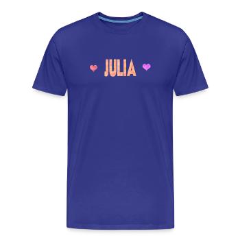 Julia - Männer Premium Bio T-Shirt - Königsblau - Vorne - Damien (186cm)