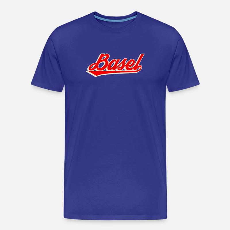 Basel Retroschrift Logo - Männer Premium Bio T-Shirt - Königsblau
