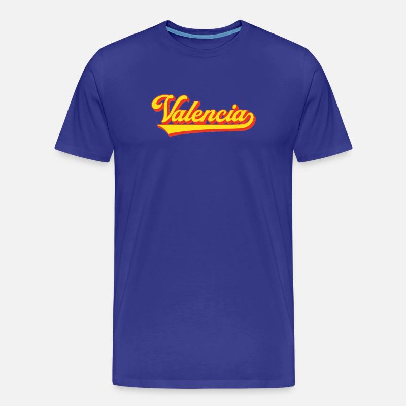 Valencia Script Logo - Men's Premium Organic T-Shirt - royal blue