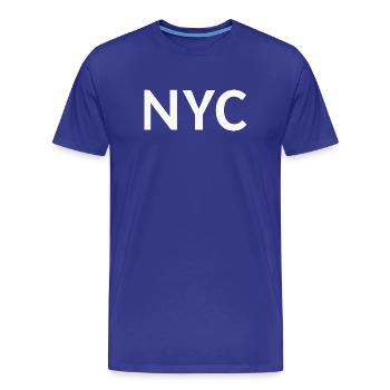 NYC Schriftzug - Männer Premium Bio T-Shirt - Königsblau - Vorne - Damien (186cm)